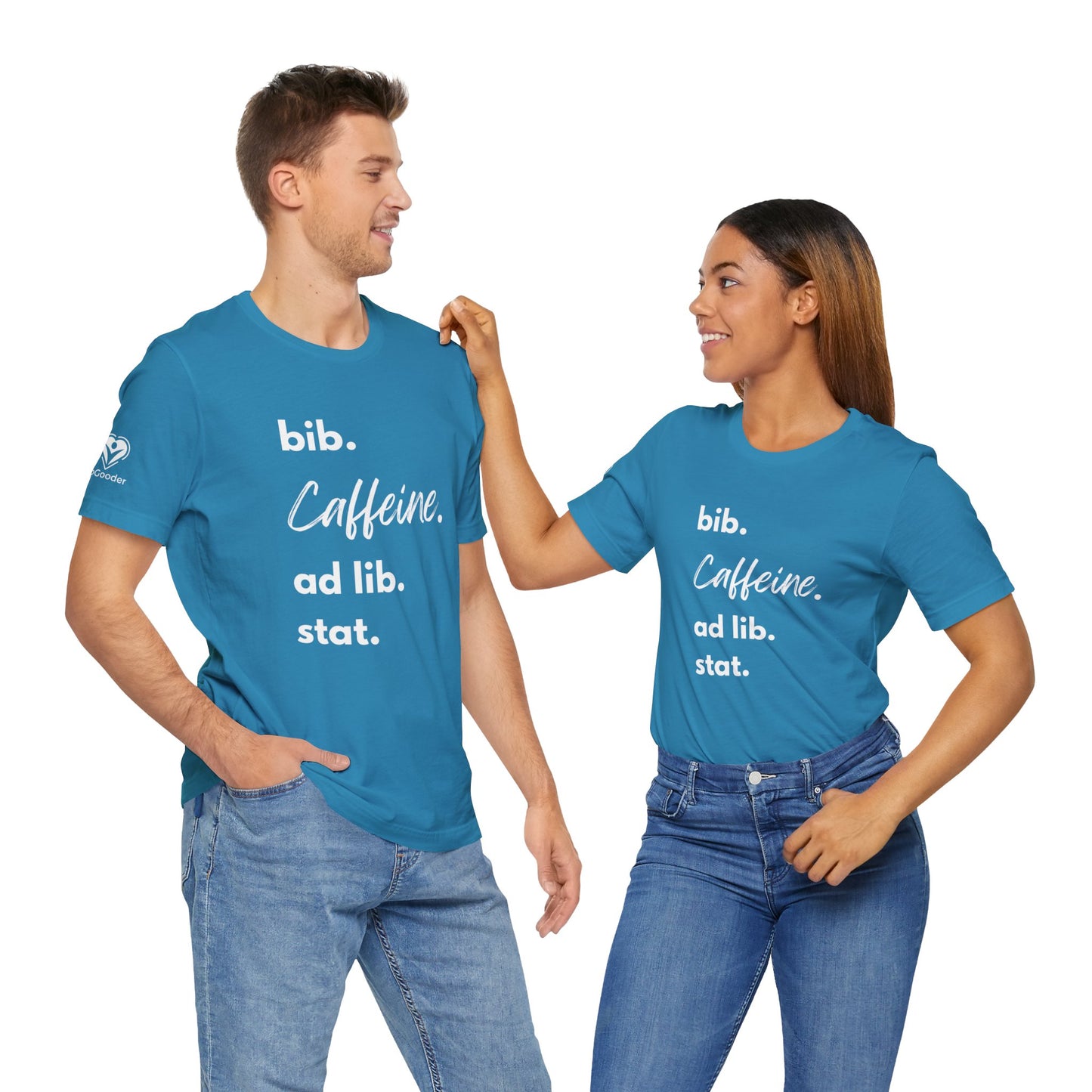 Caffeine Script bib-ad lib-stat Extra Soft Unisex Jersey Short Sleeve Tee