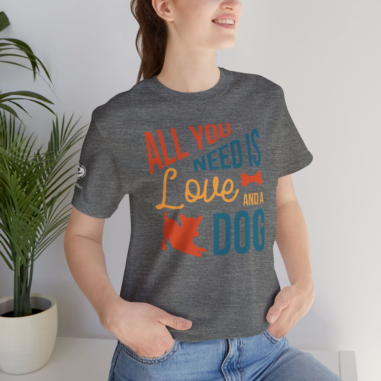 Love And A Dog - Bone Extra Soft Unisex Jersey Short Sleeve Tee