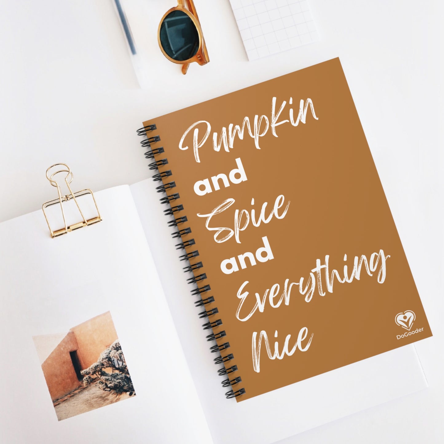 Pumpkin Spice Everything Nice Spiral Notebook - Brown