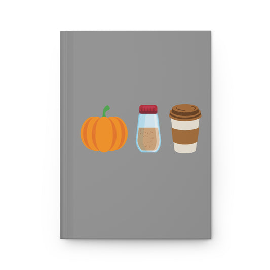 Pumpkin Spice Latte Hardcover Journal Matte - Grey