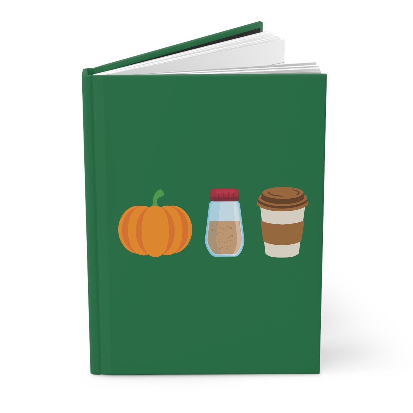 Pumpkin Spice Latte Hardcover Journal Matte - Dark Green