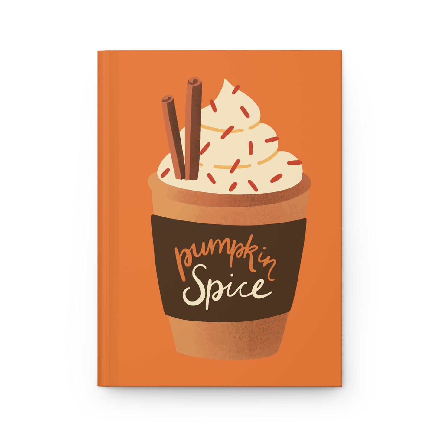 Pumpkin Spice Latte Image Hardcover Journal Matte - Orange