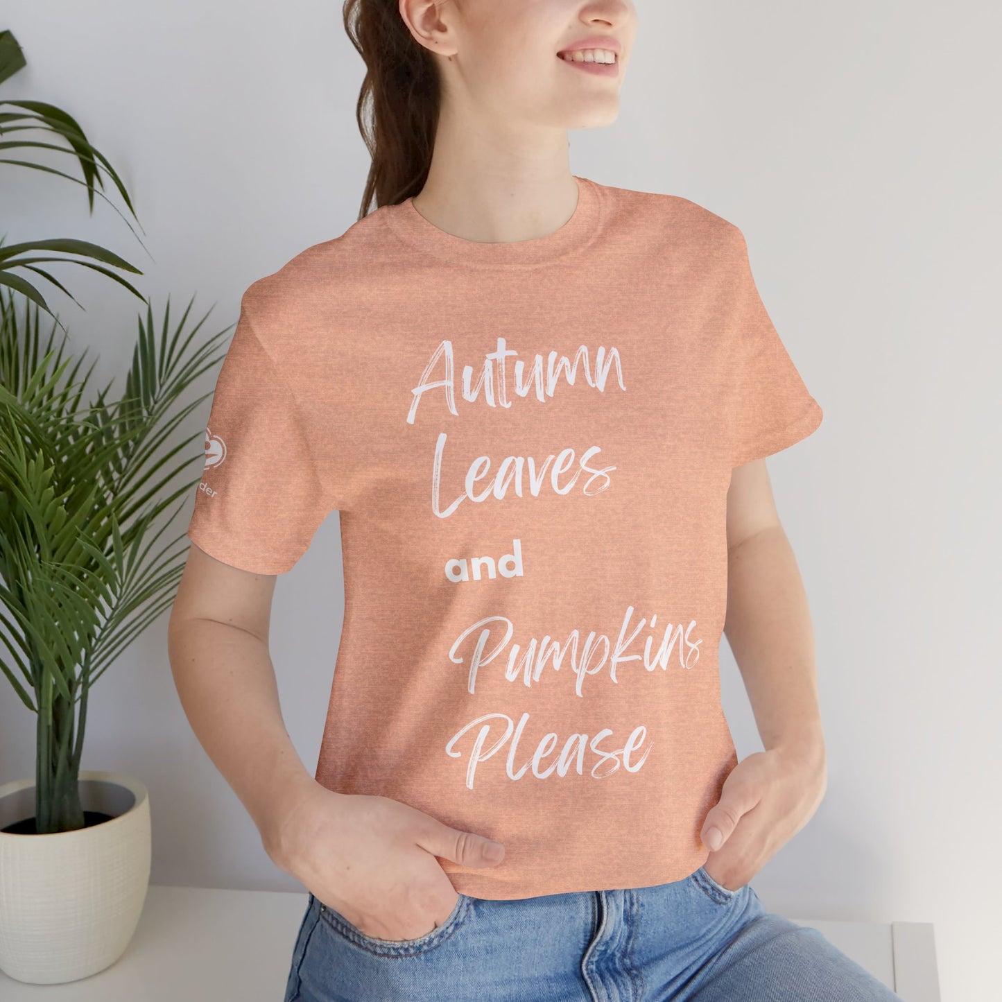 Autumn Leaves and Pumpkins Please Extra Soft Unisex Jersey Short Sleeve Tee