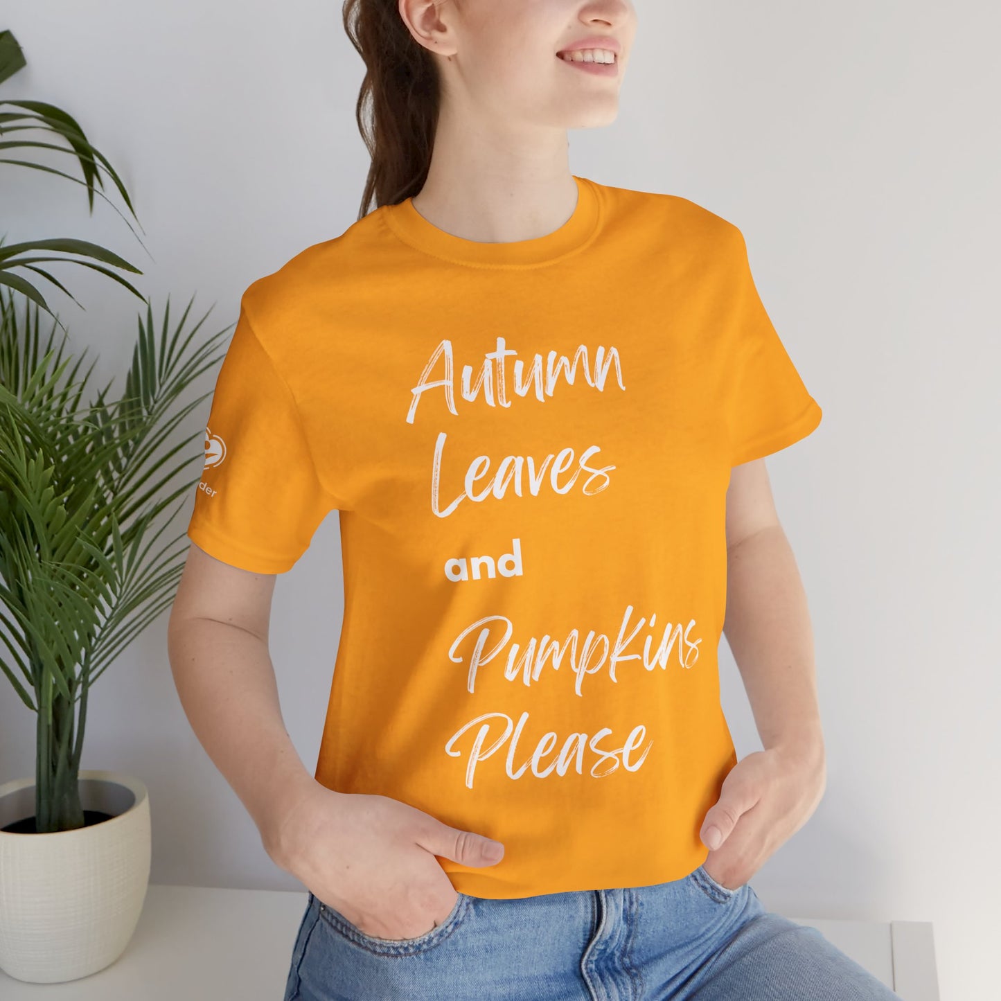 Autumn Leaves and Pumpkins Please Extra Soft Unisex Jersey Short Sleeve Tee