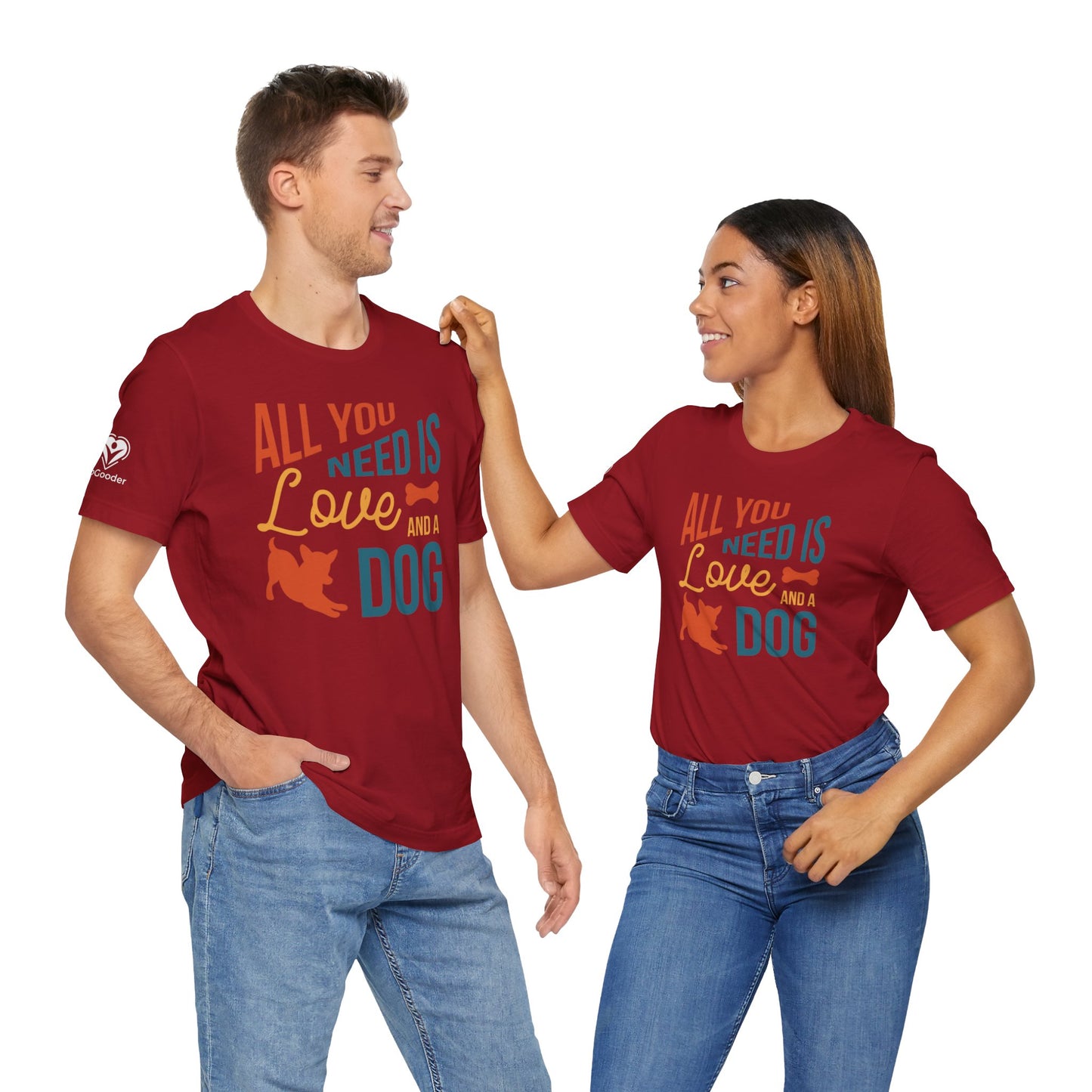 Love And A Dog - Bone Extra Soft Unisex Jersey Short Sleeve Tee