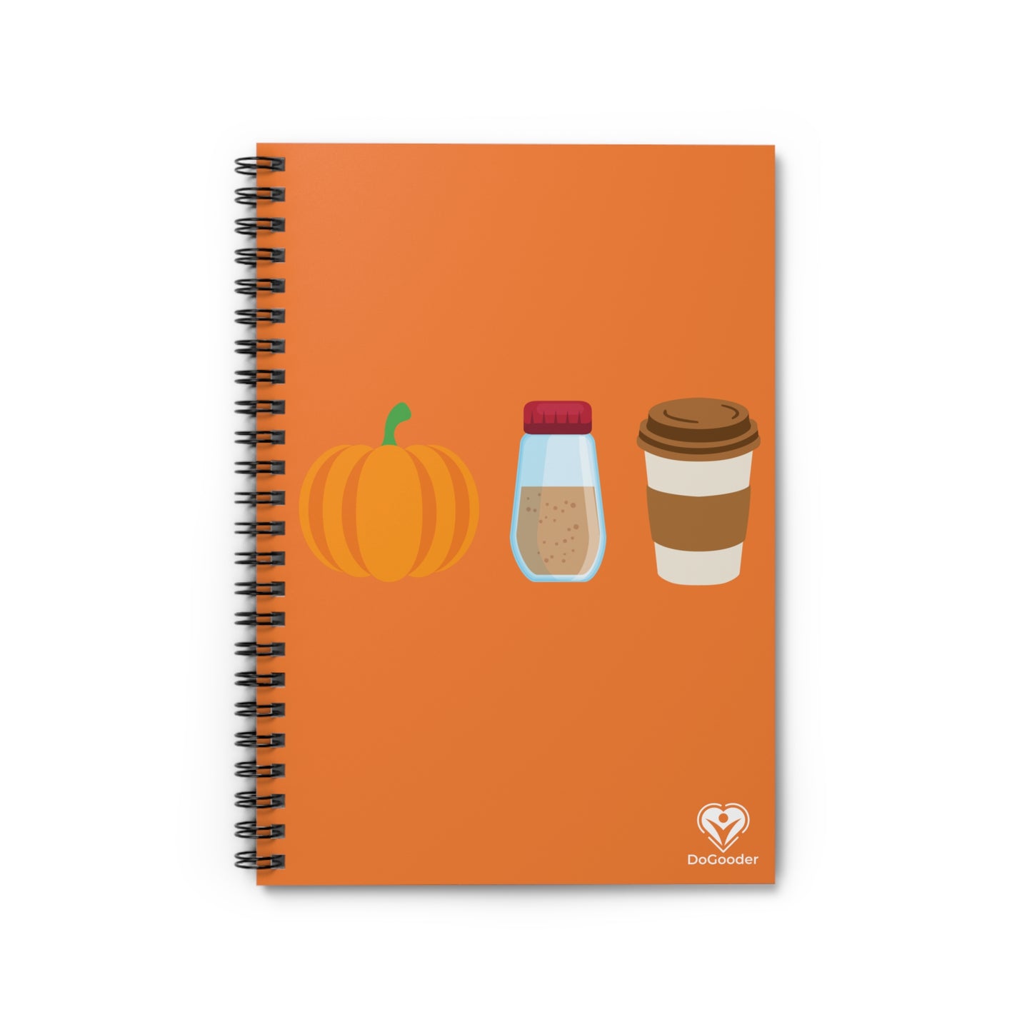 Pumpkin Spice Latte Spiral Notebook - Orange