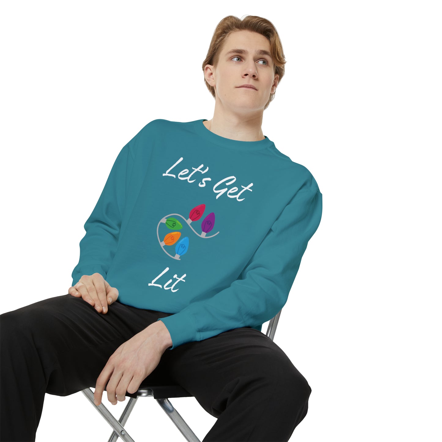 Let's Get Lit Unisex Garment-Dyed Sweatshirt