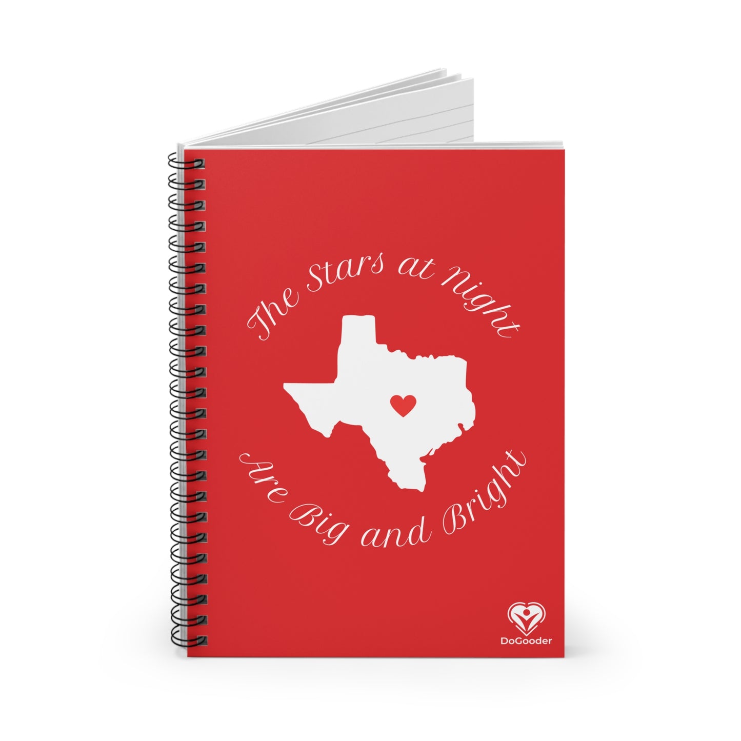 Heart of Texas Spiral Notebook - Ruled Line - Red