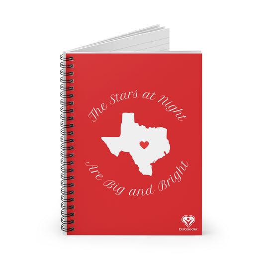 Heart of Texas Spiral Notebook - Ruled Line - Red