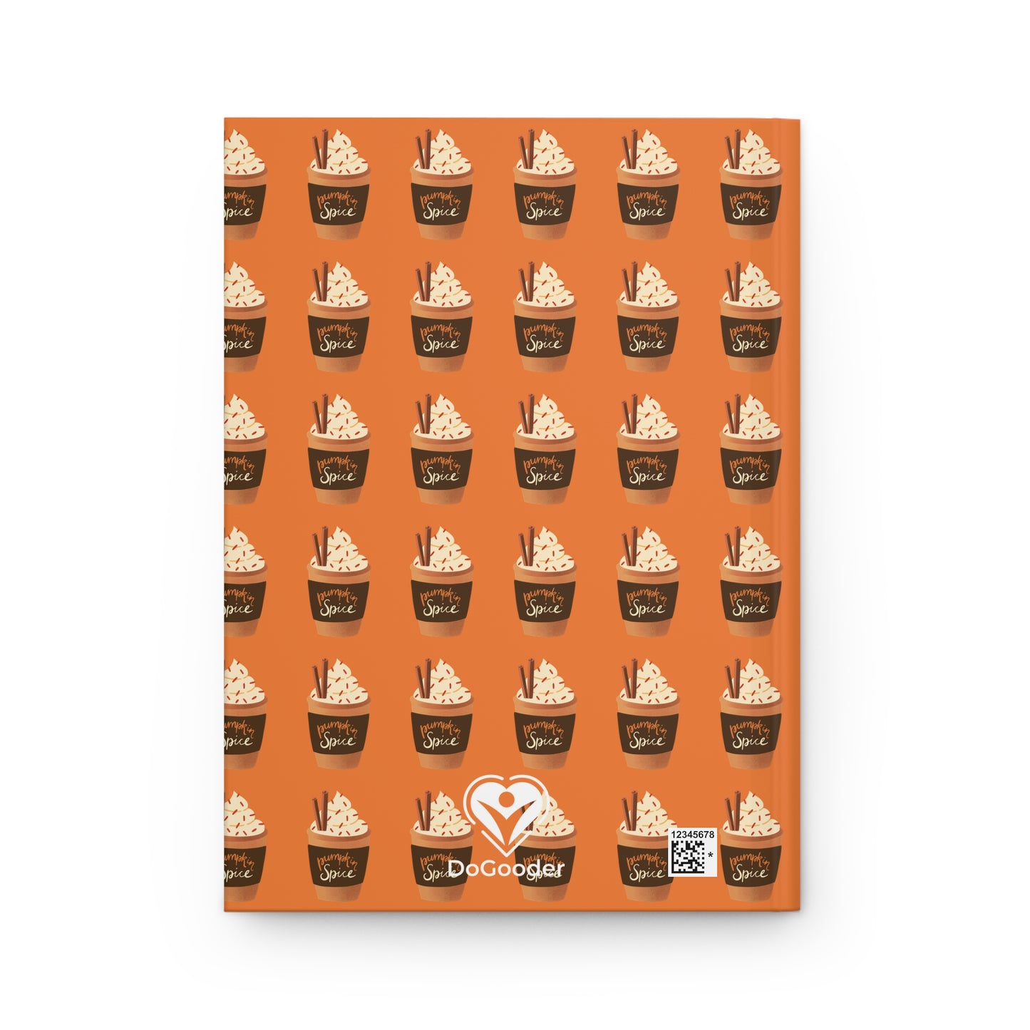 Pumpkin Spice Latte Image Patterned Hardcover Journal Matte - Orange