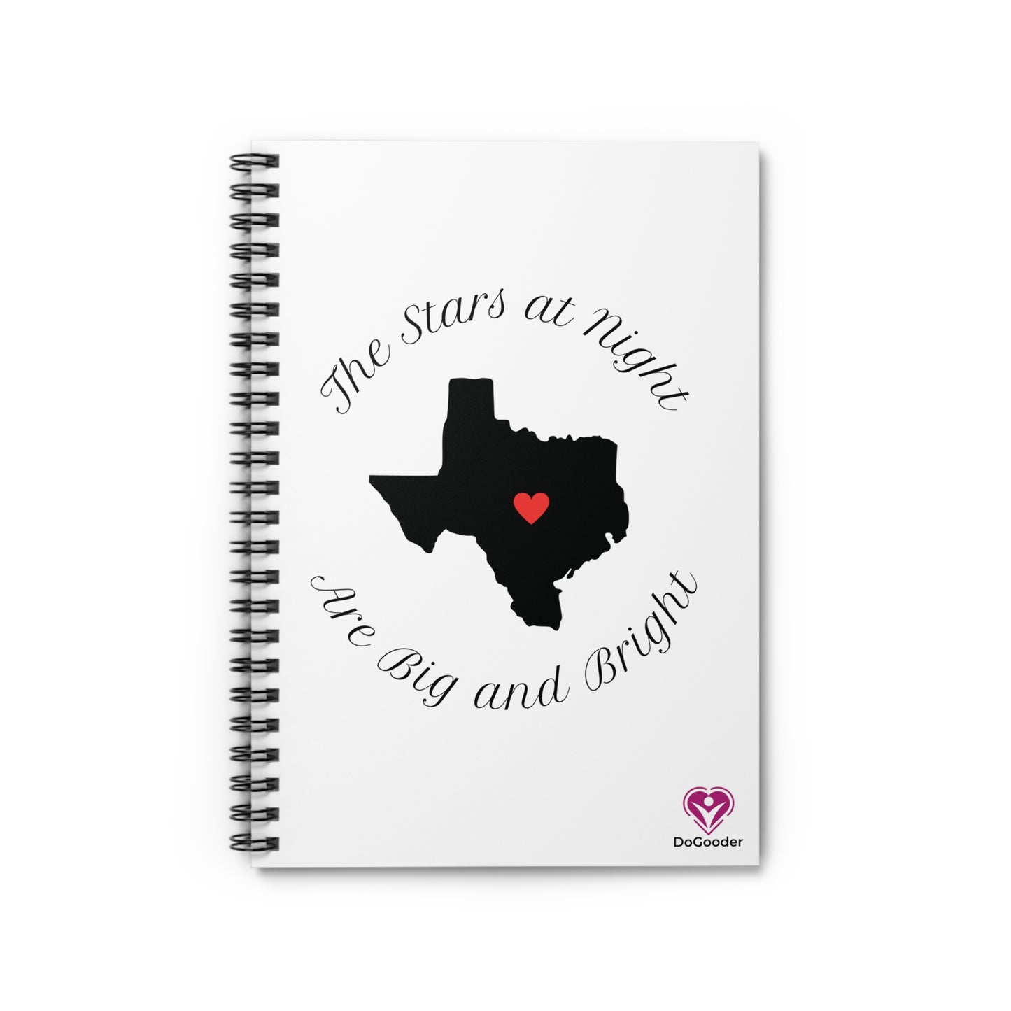 Heart of Texas Spiral Notebook - Ruled Line - White