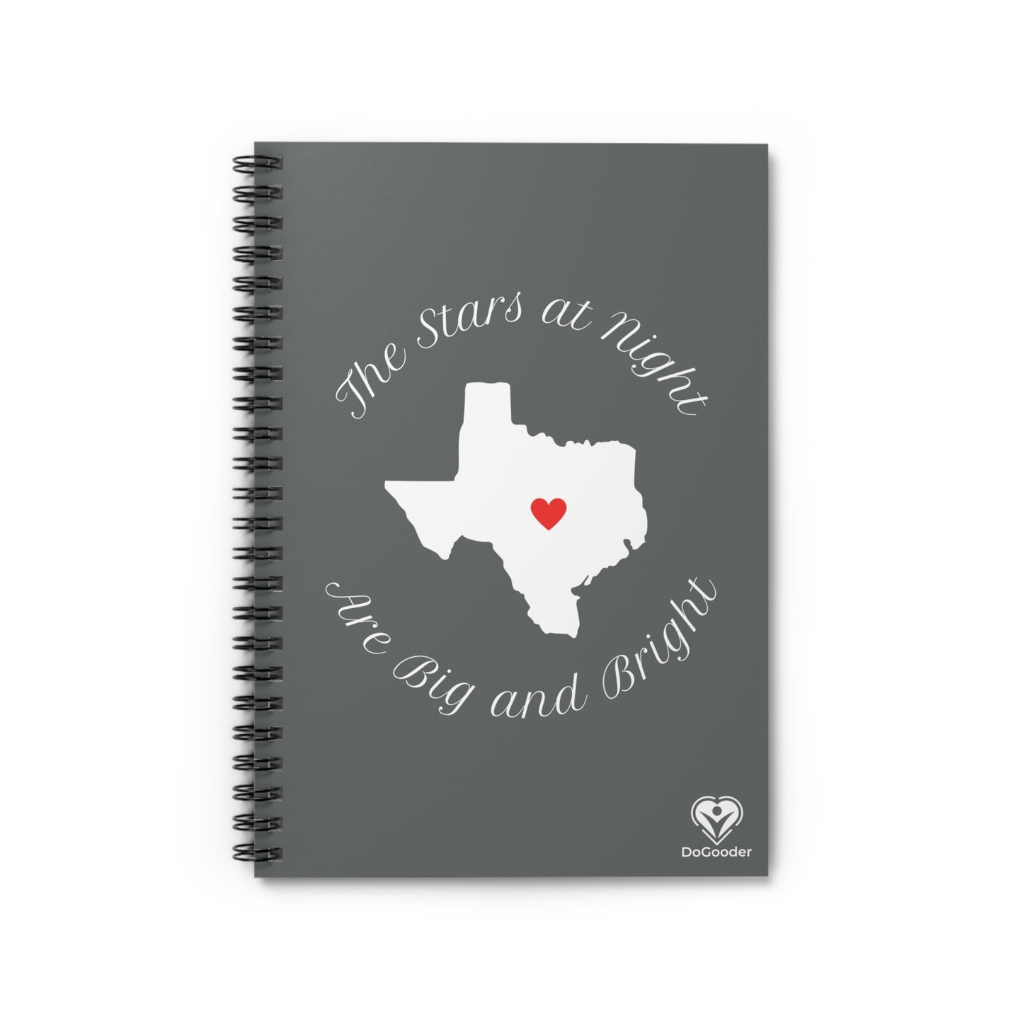 Heart of Texas Spiral Notebook - Ruled Line - Dark Grey