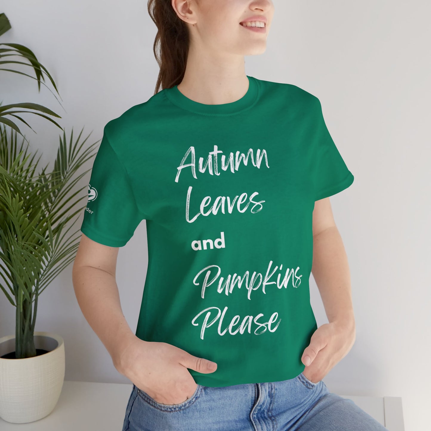 Autumn Leaves and Pumpkins Please Extra Soft Unisex Jersey Short Sleeve Tee