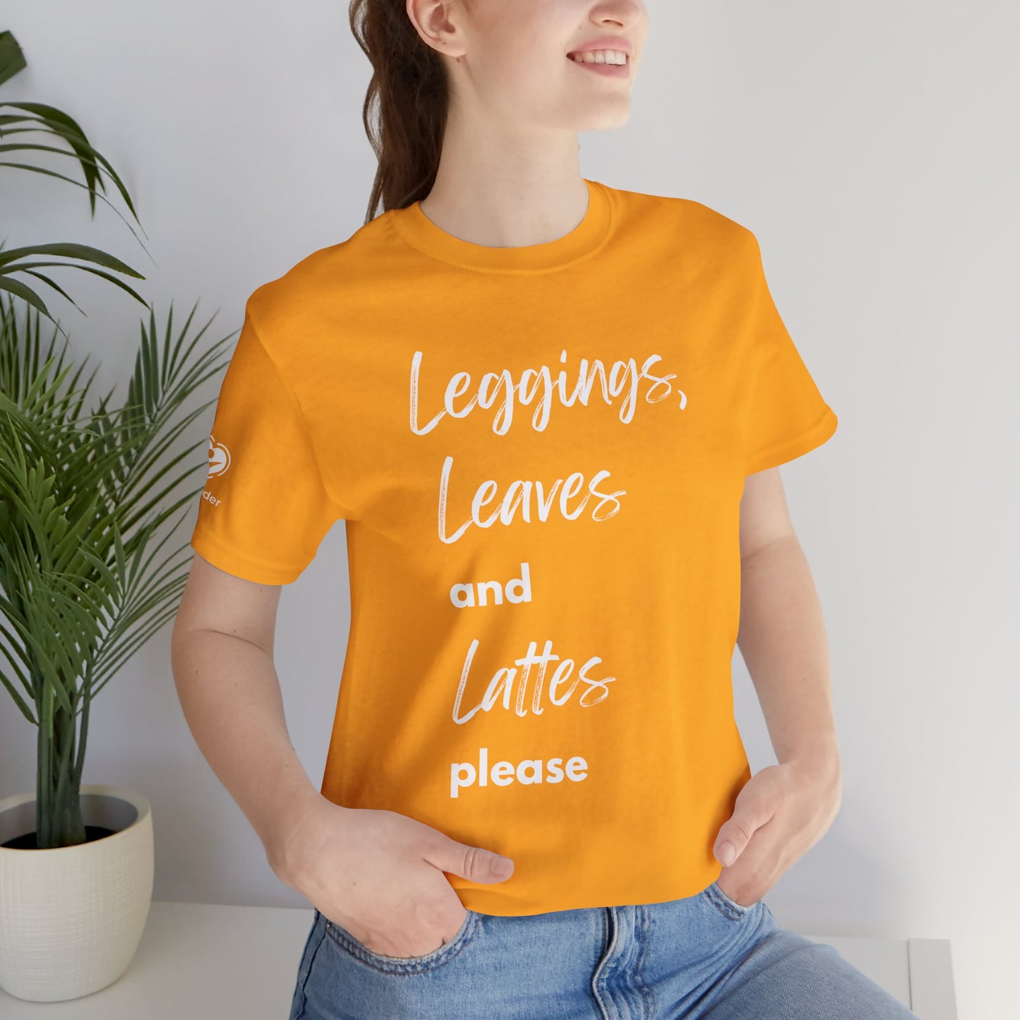 Leggings Leaves And Lattes Please Extra Soft Unisex Jersey Short Sleeve Tee