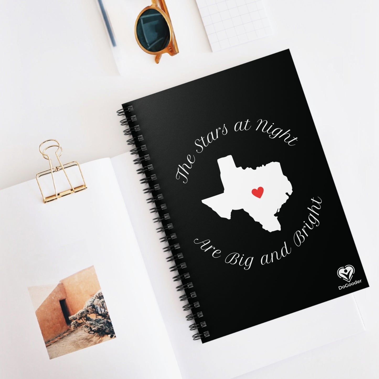Heart of Texas Spiral Notebook - Ruled Line - Black