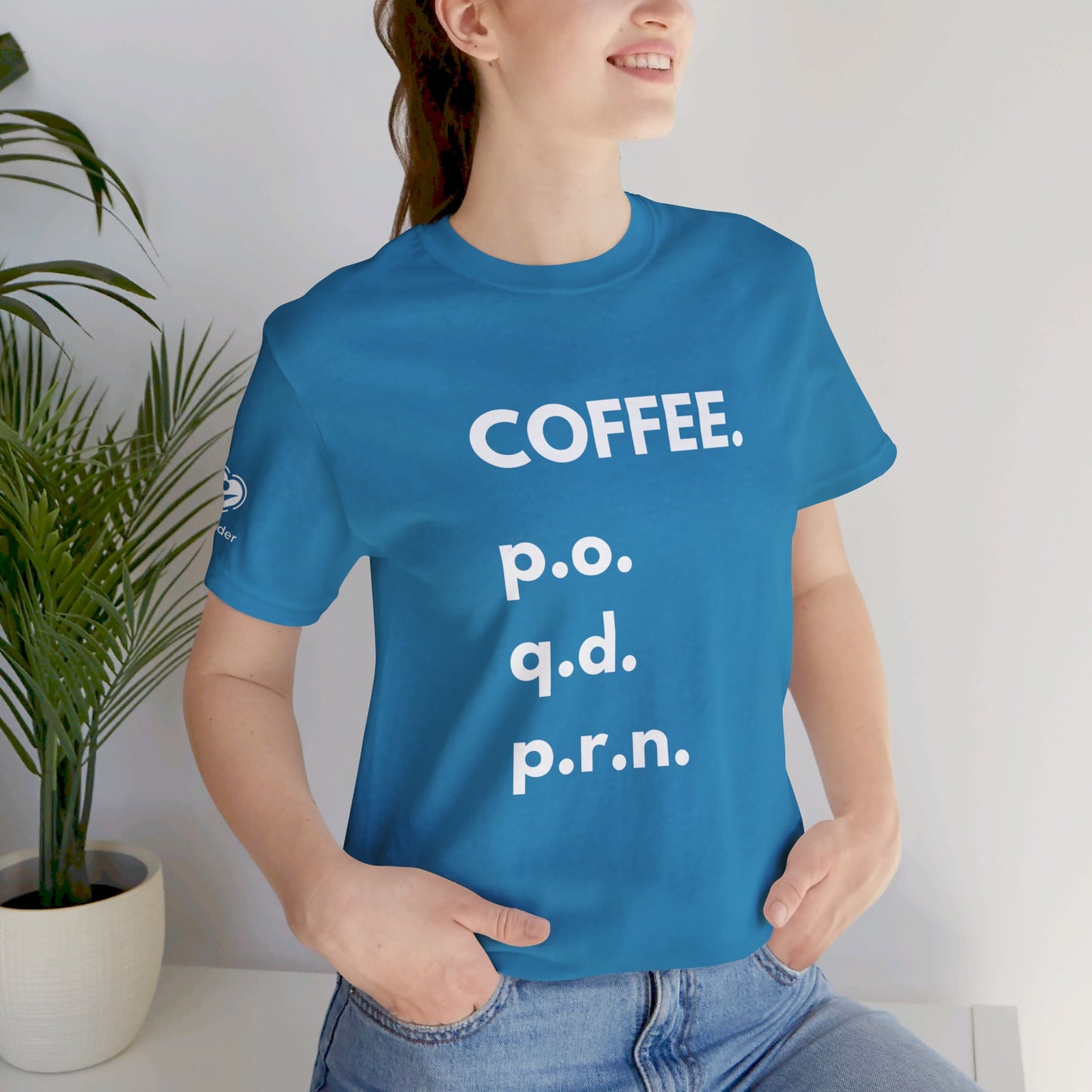 Coffee PO-QD-PRN Extra Soft Unisex Jersey Short Sleeve Tee