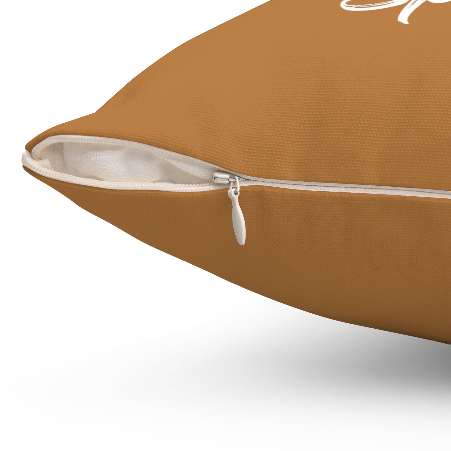 Feeling Nice With Pumpkin Spice Spun Polyester Square Pillow - Brown