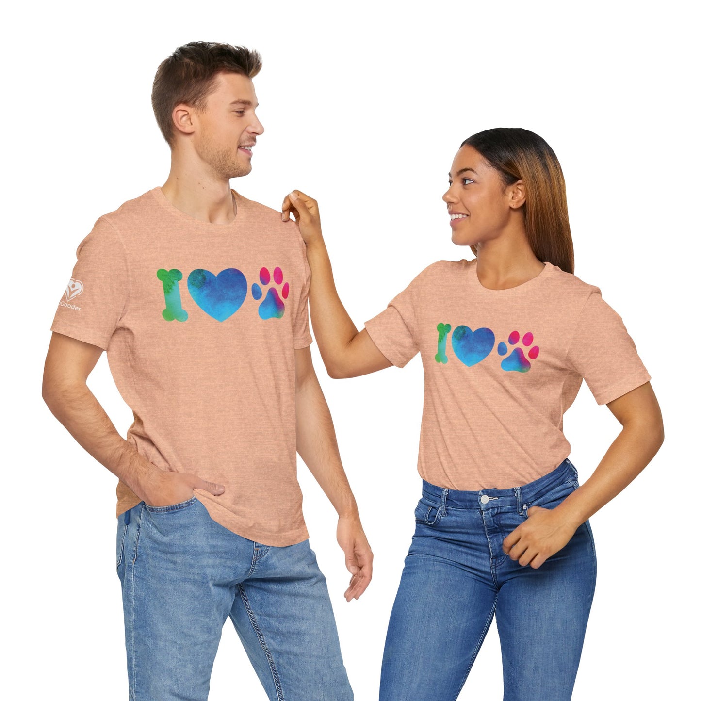 I Love Dogs Rainbow Icons Extra Soft Unisex Jersey Short Sleeve Tee