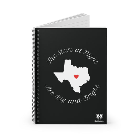 Heart of Texas Spiral Notebook - Ruled Line - Black