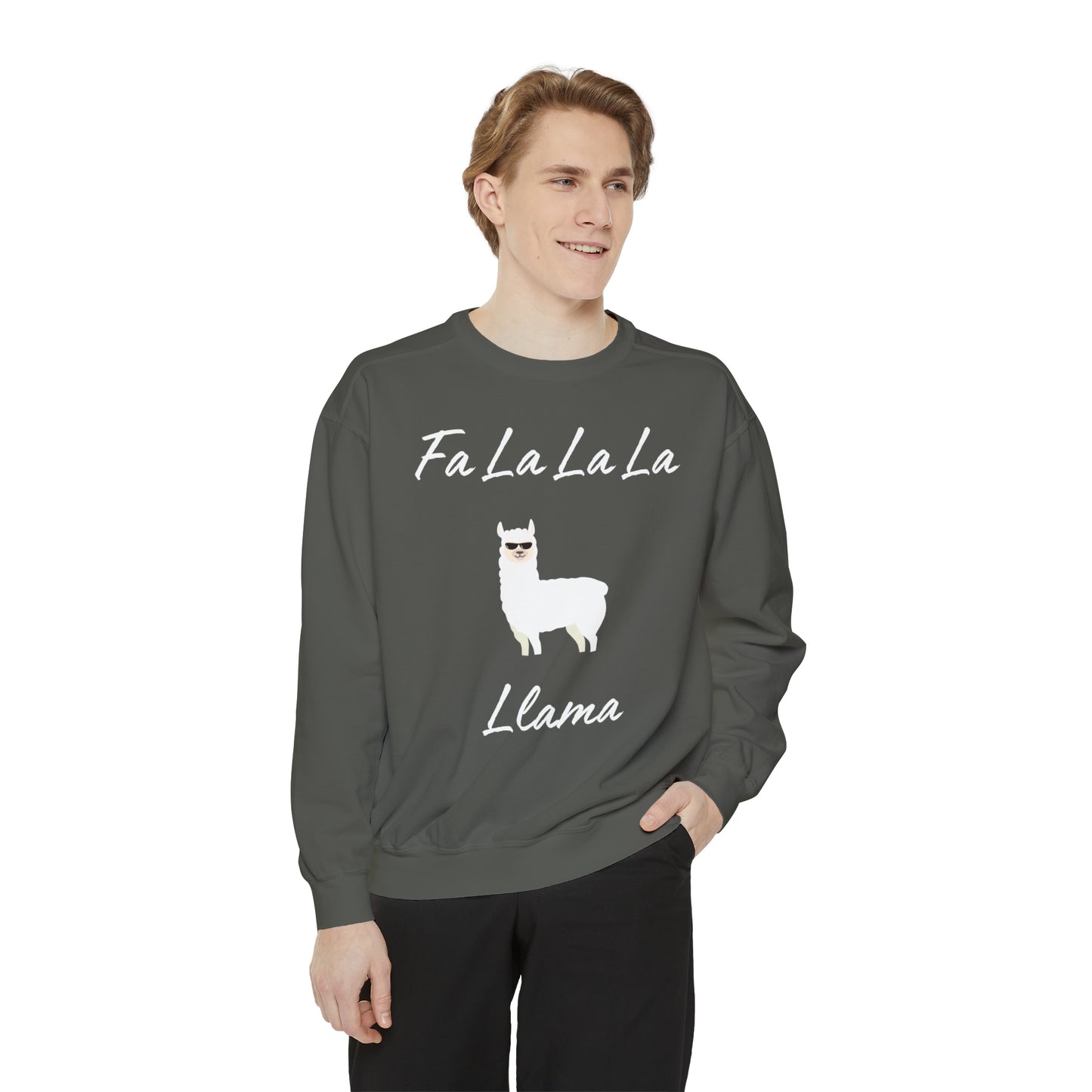 Fa La La La Llama Unisex Garment-Dyed Sweatshirt