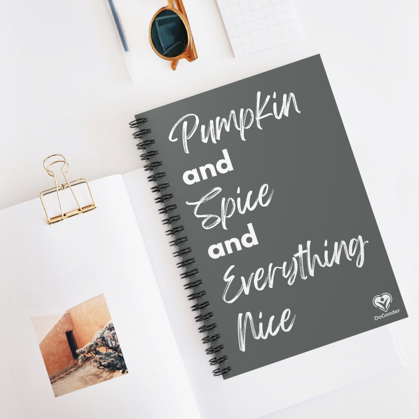 Pumpkin Spice Everything Nice Spiral Notebook - Dark Grey