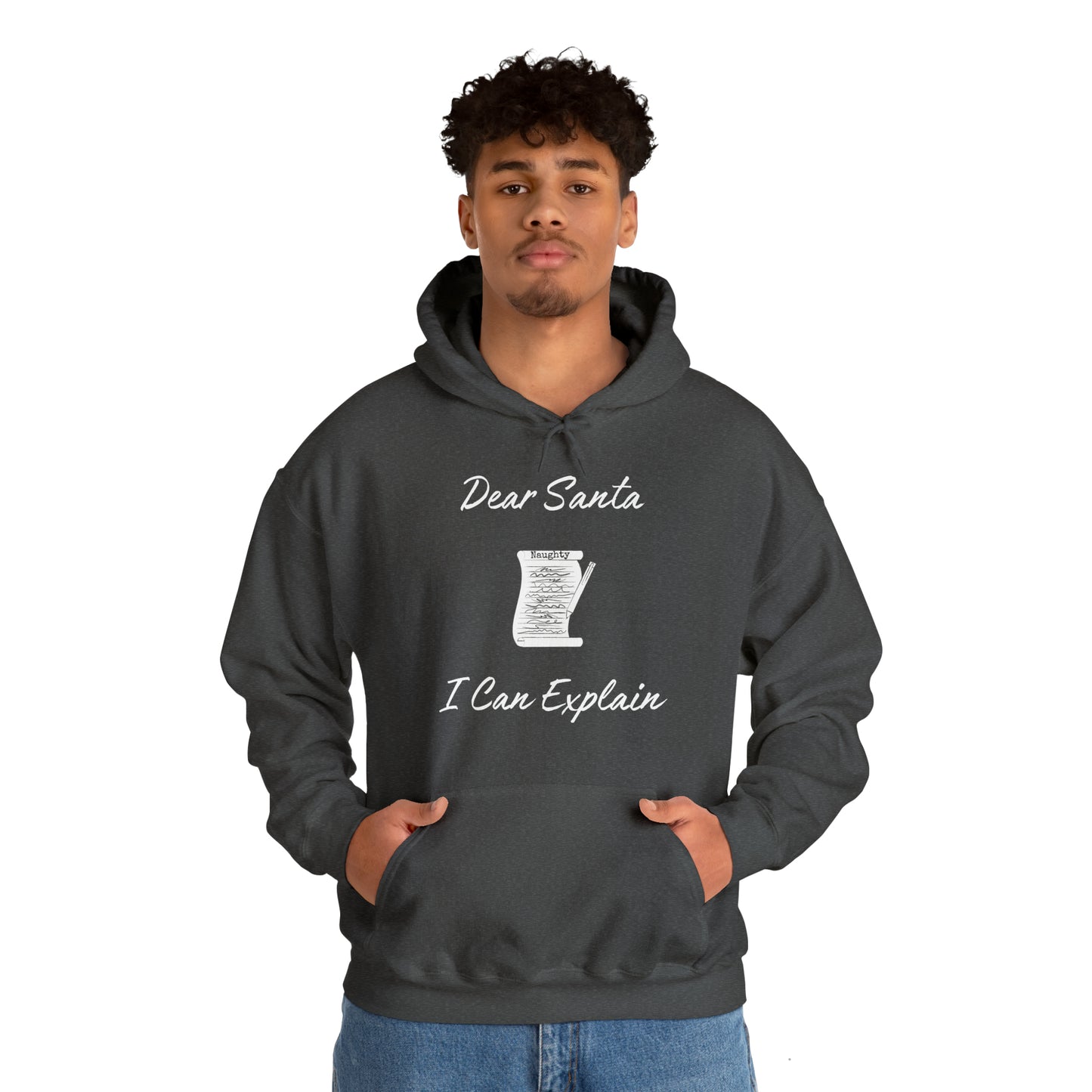 Dear Santa I Can Explain Unisex Heavy Blend™ Hooded Sweatshirt