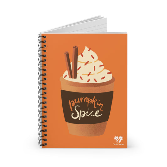 Pumpkin Spice Latte Image Spiral Notebook - Orange