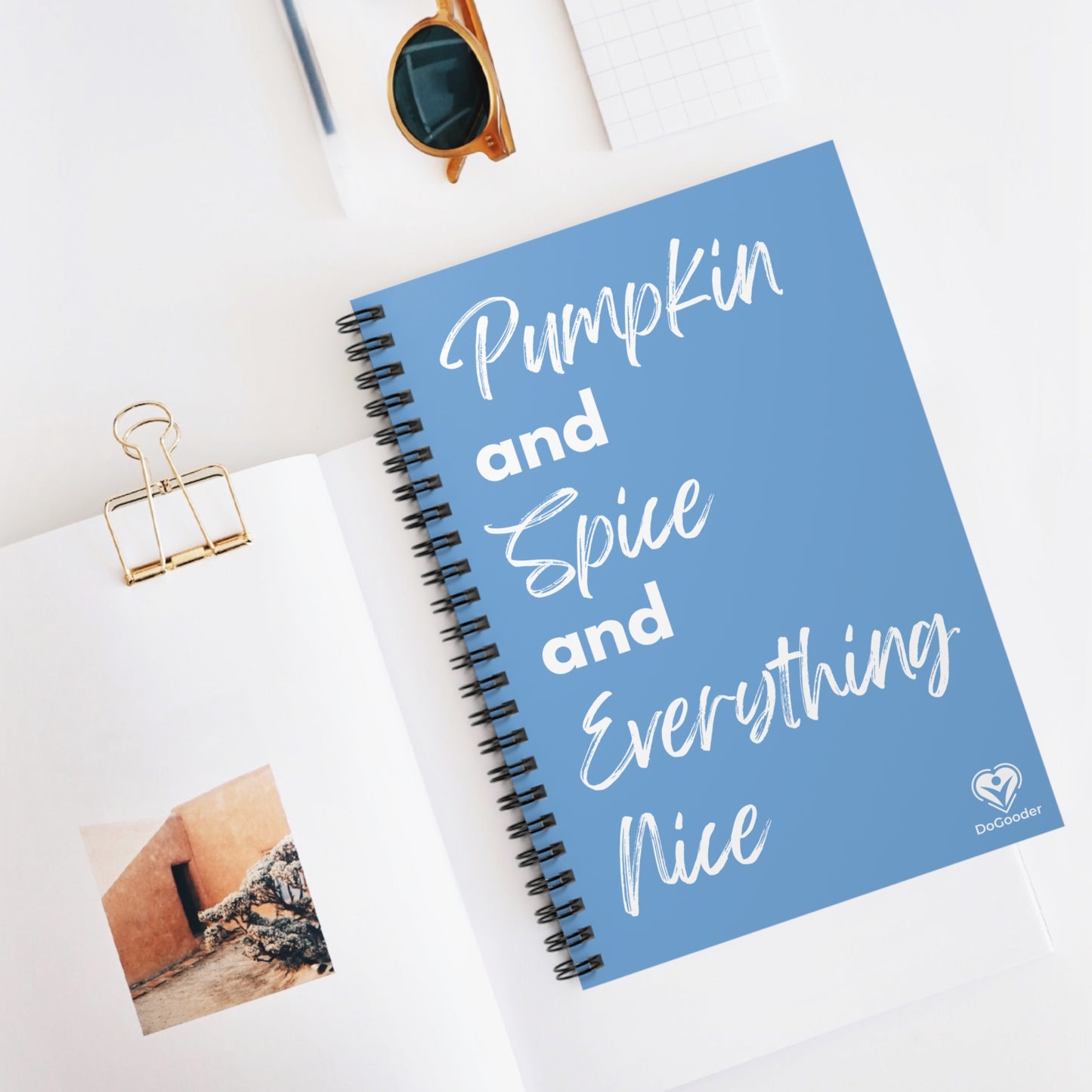 Pumpkin Spice Everything Nice Spiral Notebook - Sky Blue