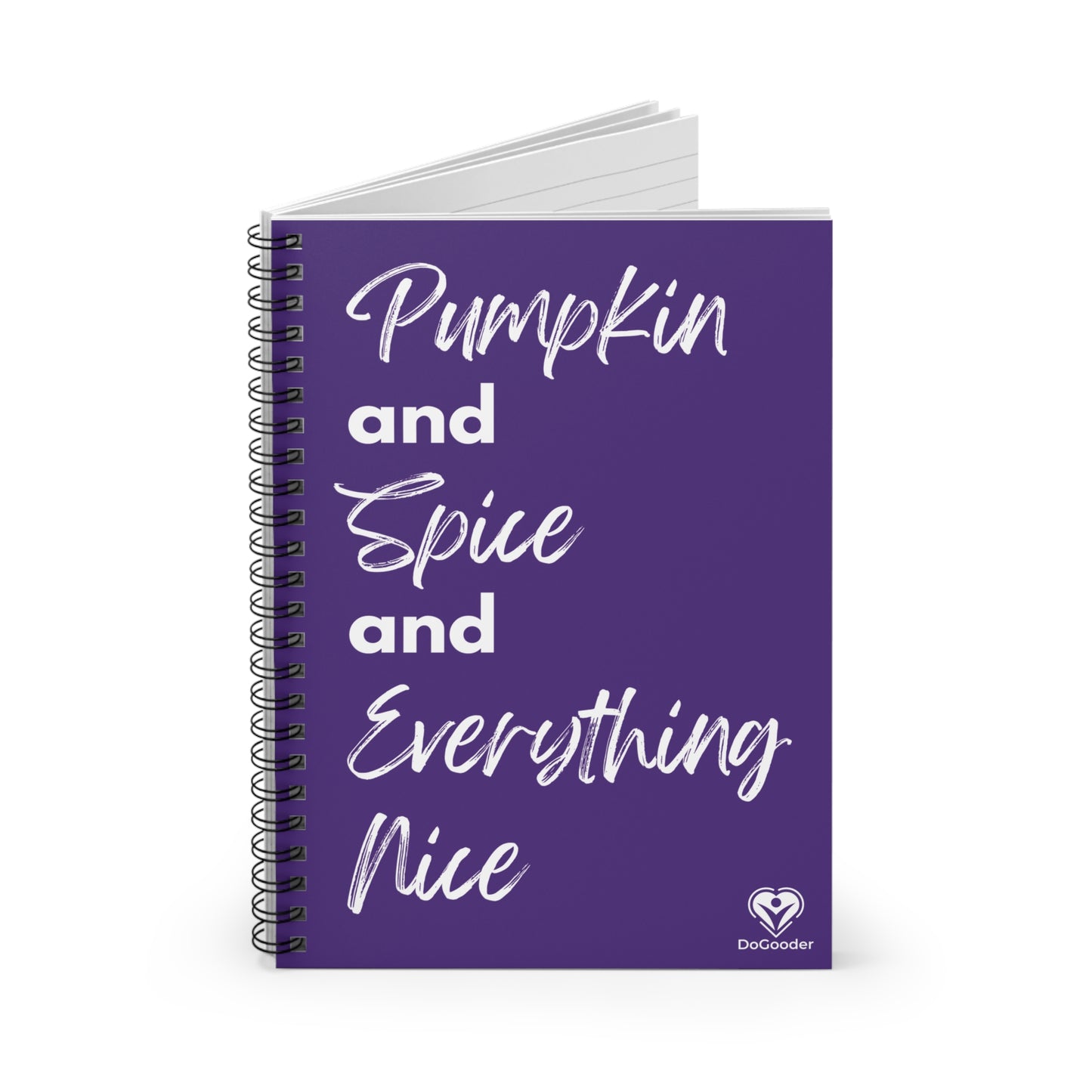 Pumpkin Spice Everything Nice Spiral Notebook - Dark Purple