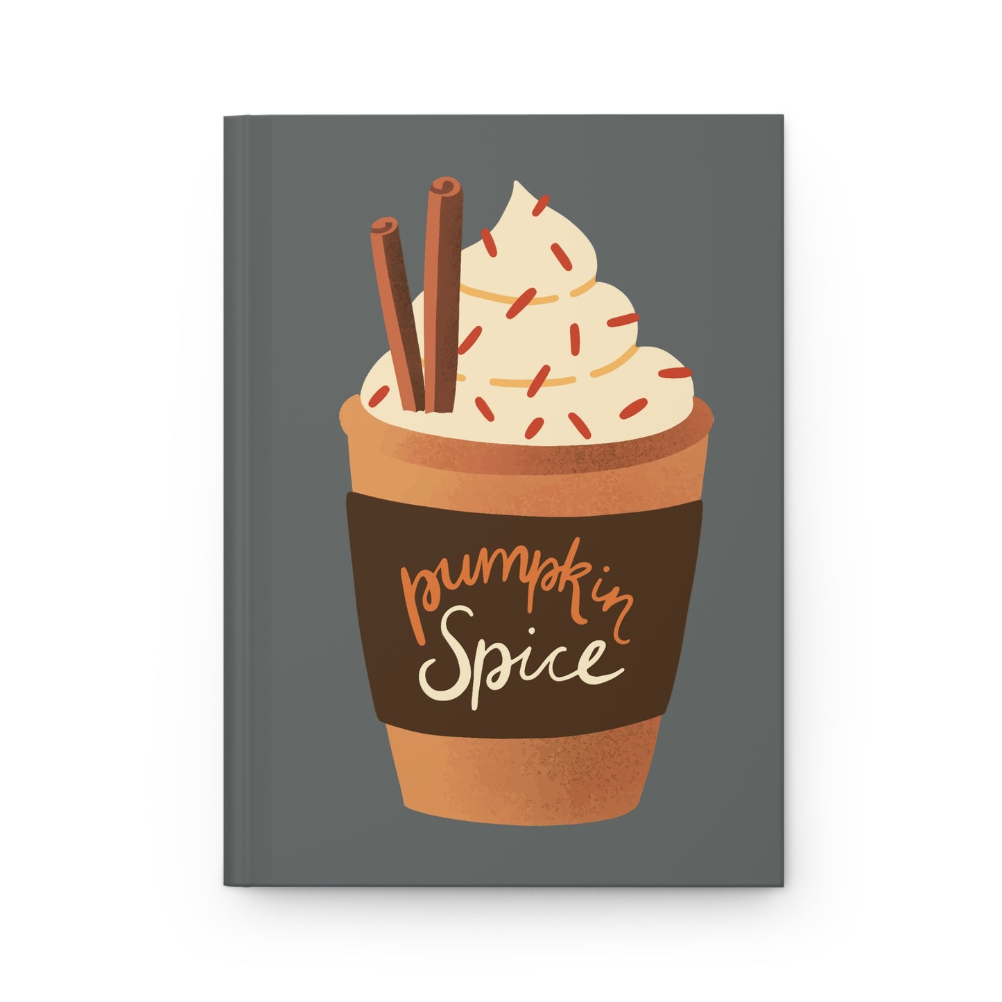 Pumpkin Spice Latte Image Hardcover Journal Matte - Dark Grey