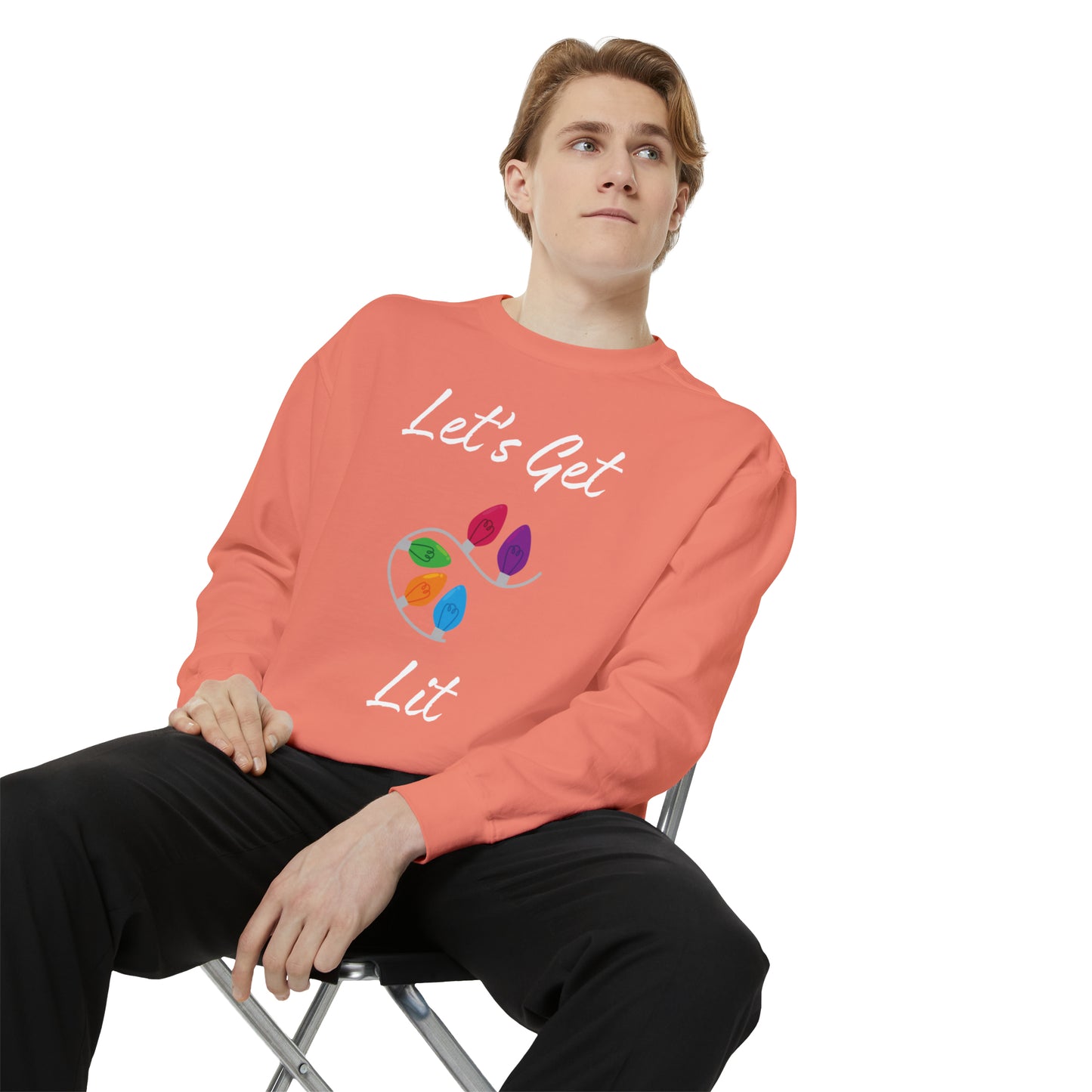 Let's Get Lit Unisex Garment-Dyed Sweatshirt