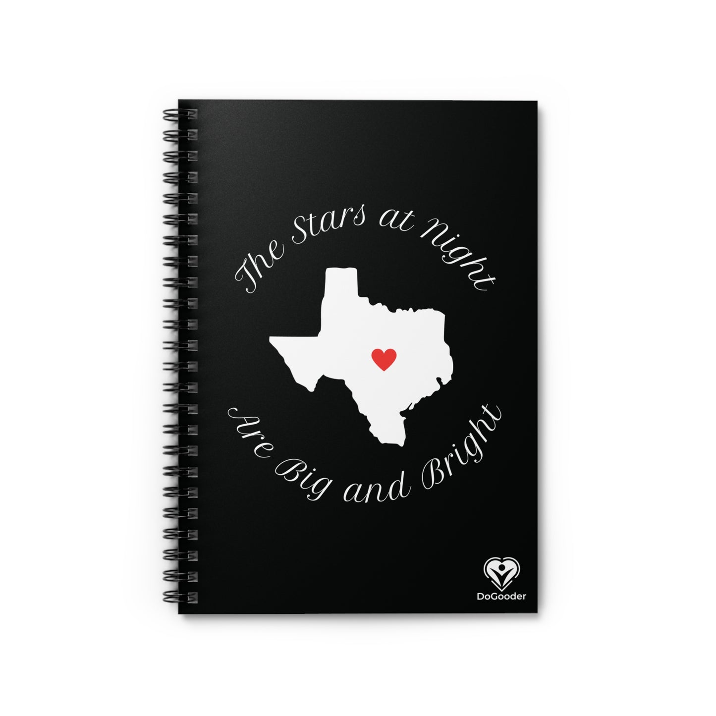 Heart of Texas Spiral Notebook - Ruled Line - Black