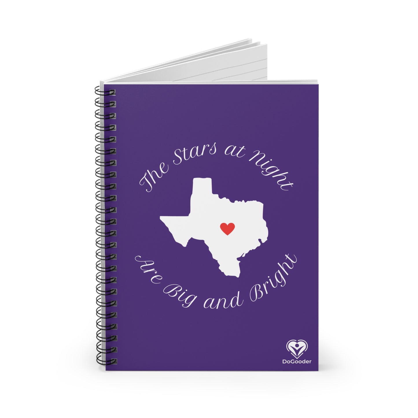 Heart of Texas Spiral Notebook - Ruled Line - Dark Purple