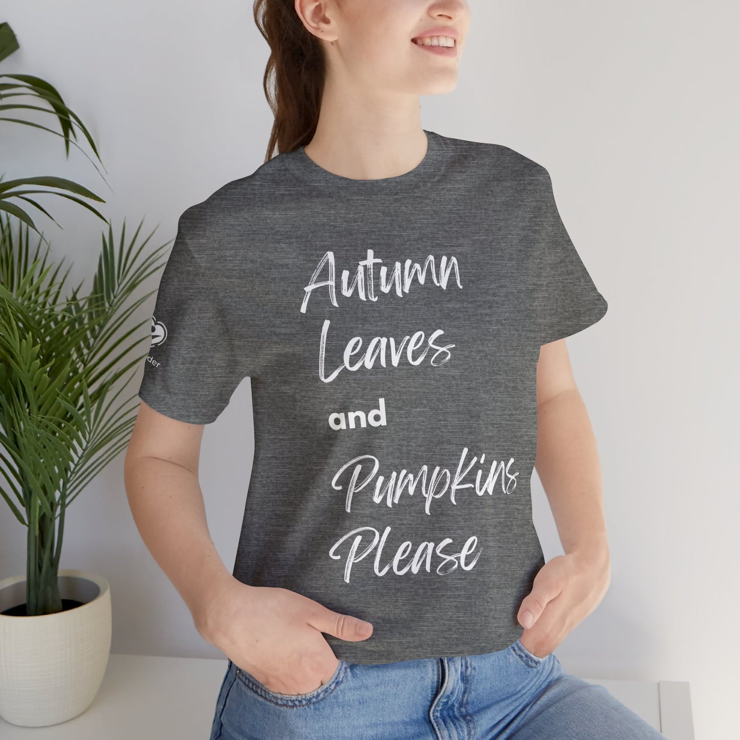 Autumn Leaves and Pumpkins Please Extra Soft Unisex Jersey Short Sleeve Tee