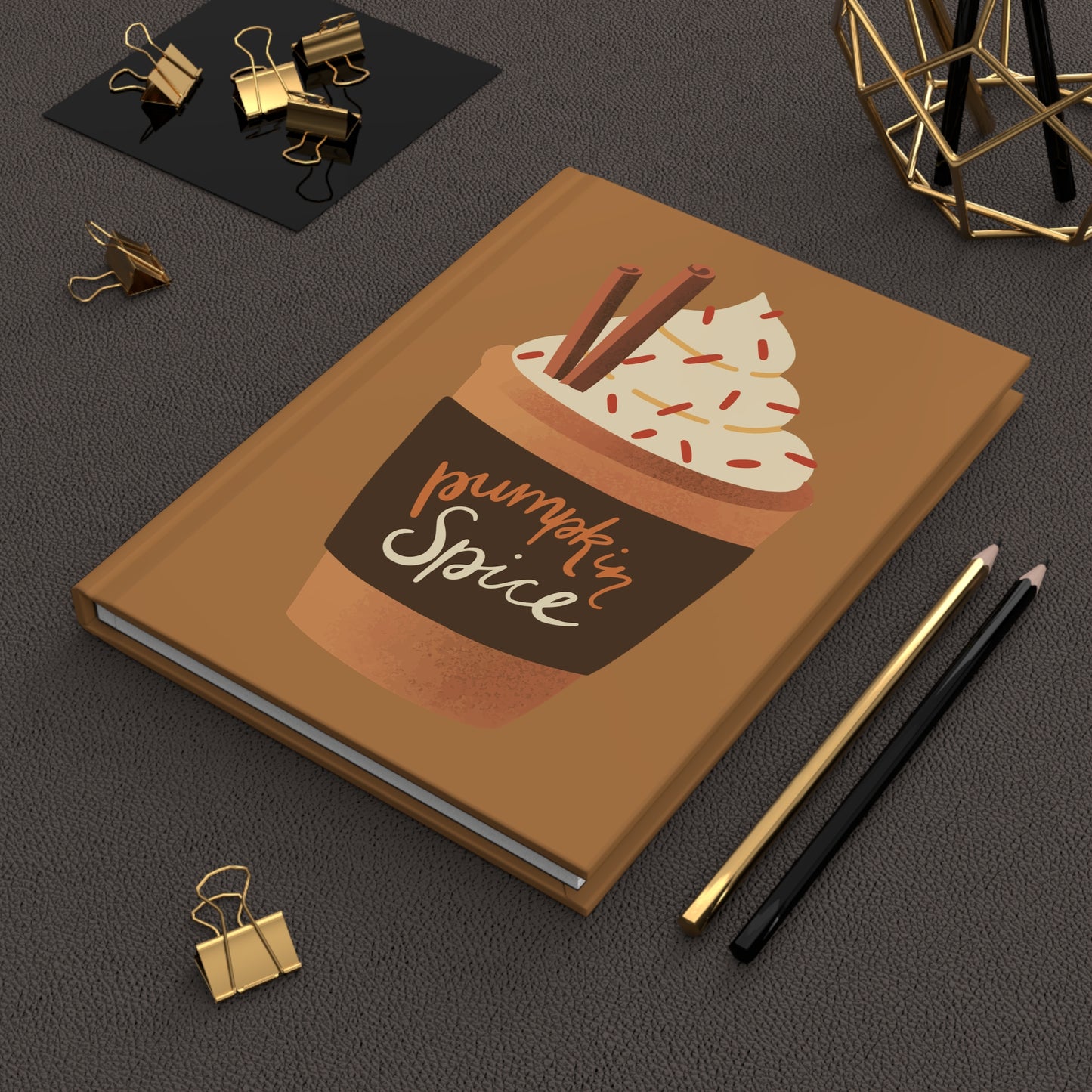 Pumpkin Spice Latte Image Hardcover Journal Matte - Brown