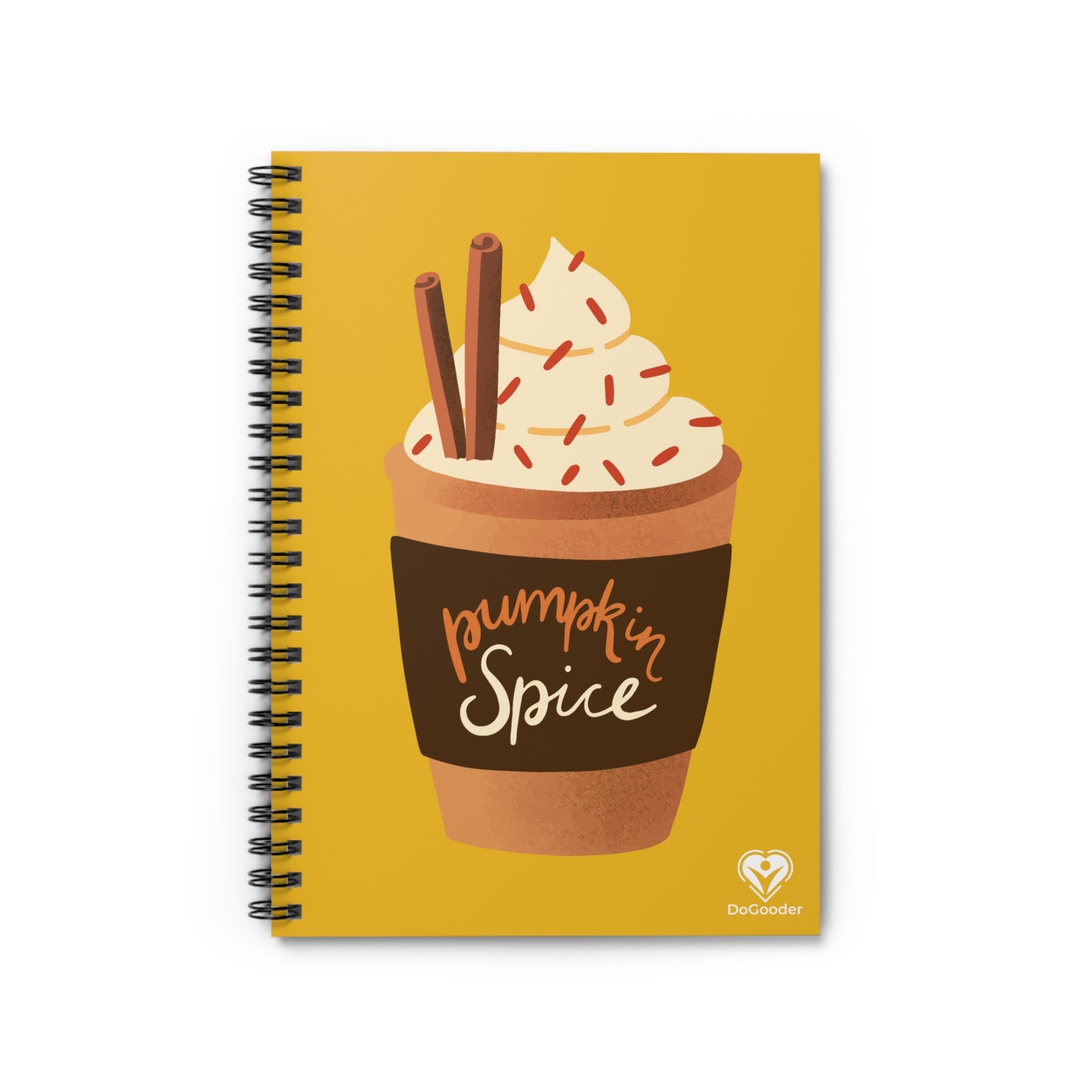 Pumpkin Spice Latte Image Spiral Notebook - Yellow