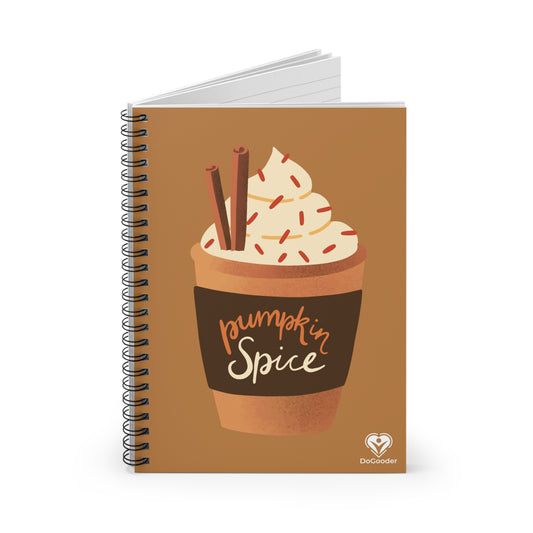 Pumpkin Spice Latte Image Spiral Notebook - Brown