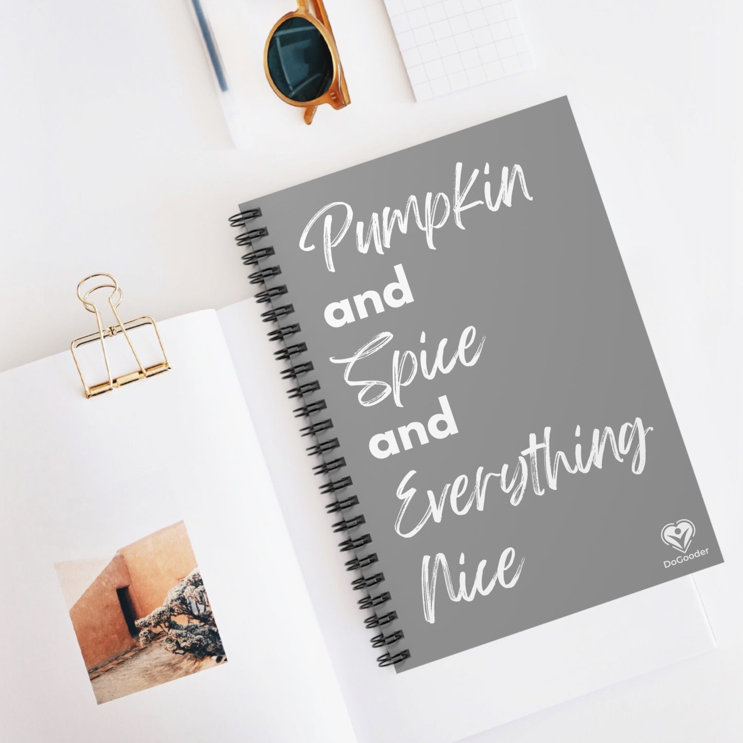 Pumpkin Spice Everything Nice Spiral Notebook - Grey