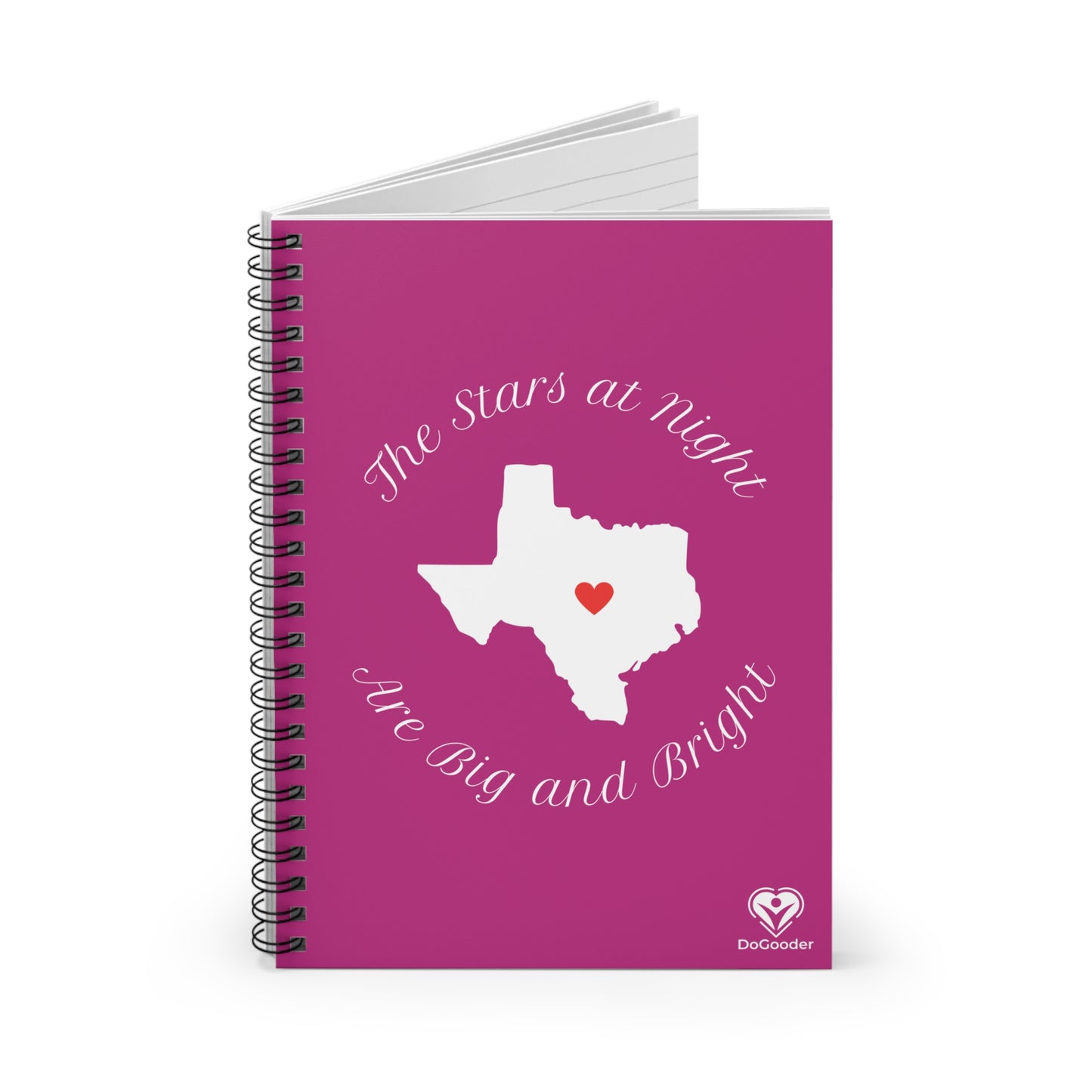 Heart of Texas Spiral Notebook - Ruled Line - Dark Pink