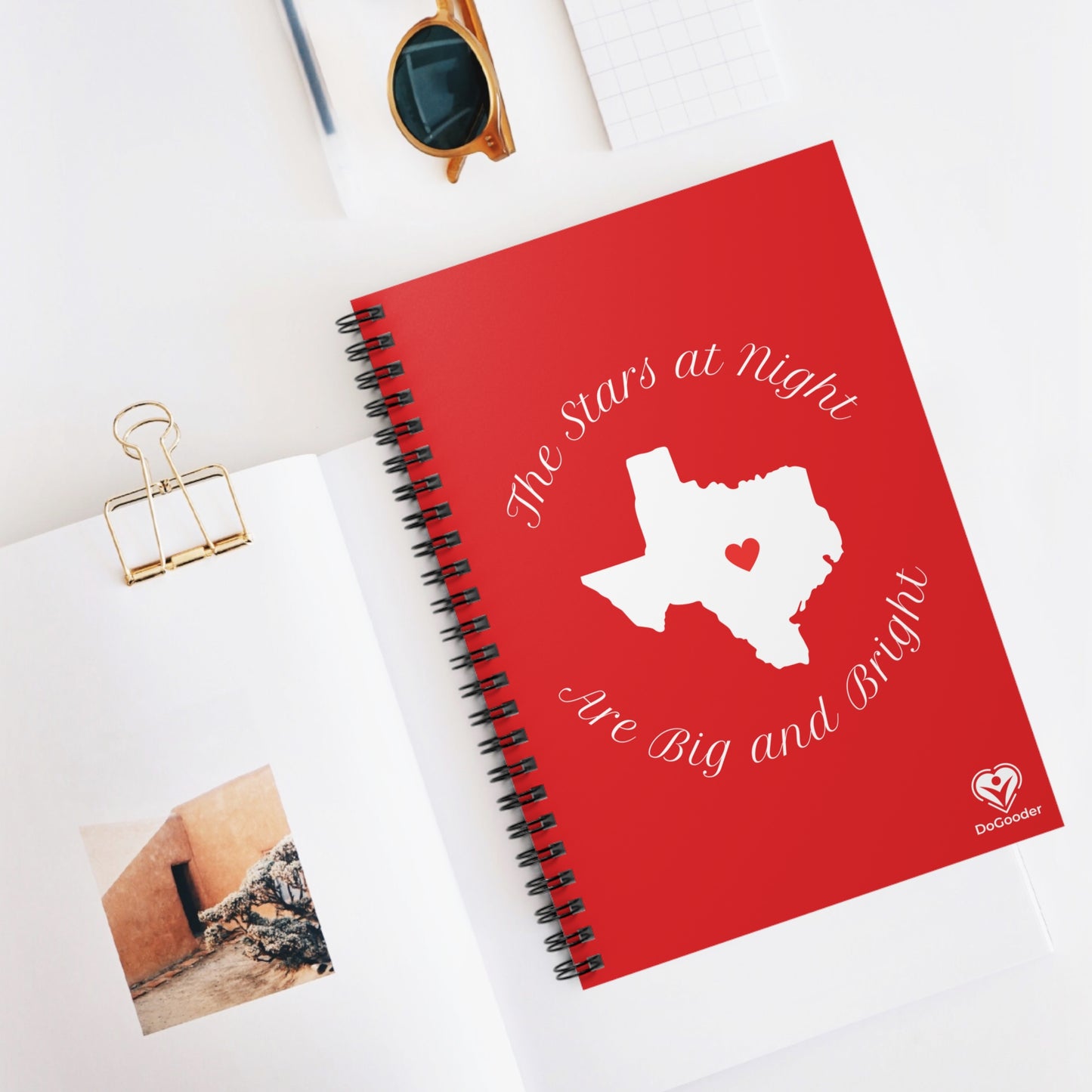 Heart of Texas Spiral Notebook - Ruled Line - Red