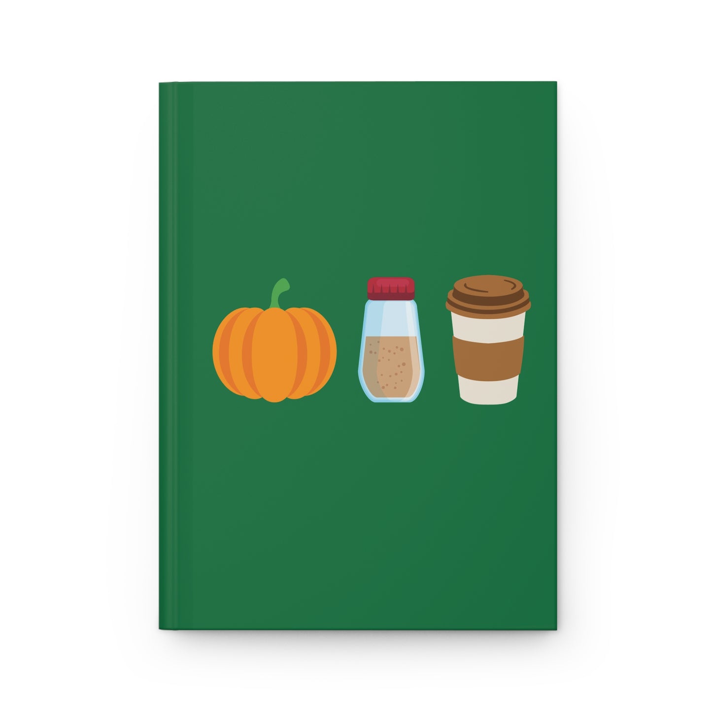 Pumpkin Spice Latte Hardcover Journal Matte - Dark Green