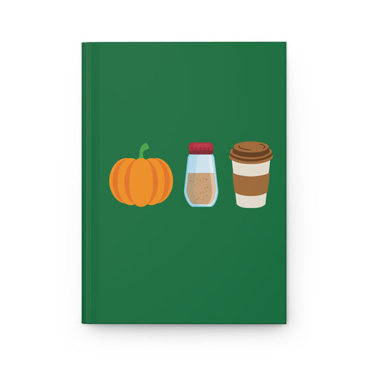 Pumpkin Spice Latte Hardcover Journal Matte - Dark Green