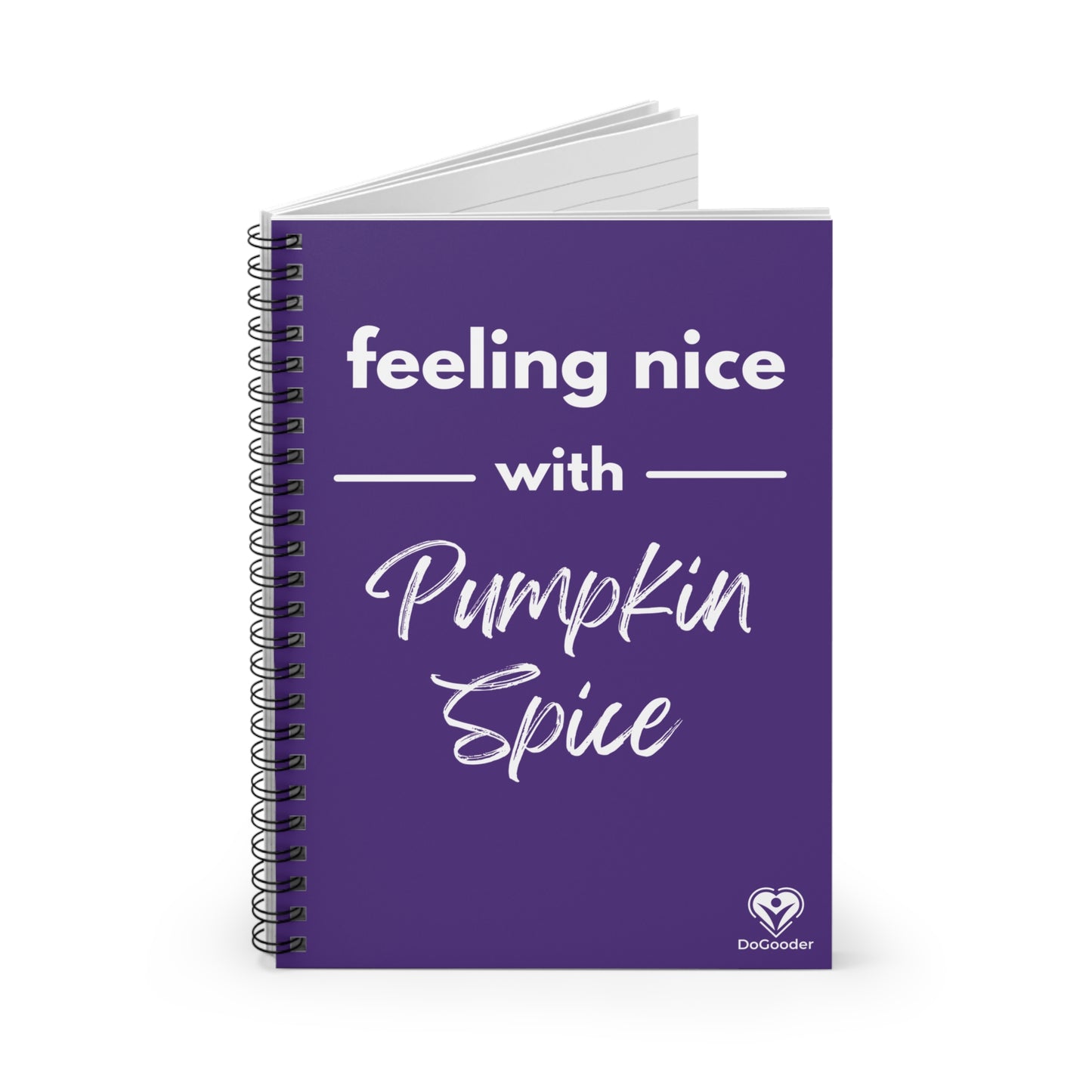 Feeling Nice With Pumpkin Spice Spiral Notebook - Dark Purple