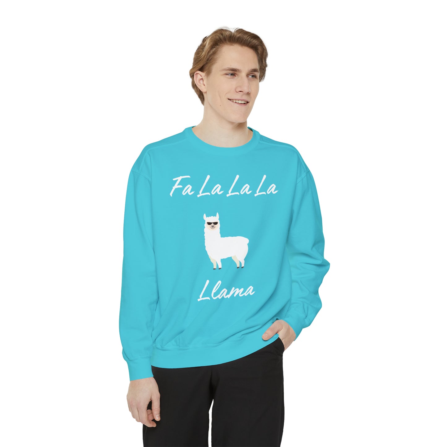 Fa La La La Llama Unisex Garment-Dyed Sweatshirt