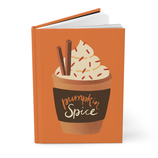 Pumpkin Spice Latte Image Hardcover Journal Matte - Orange