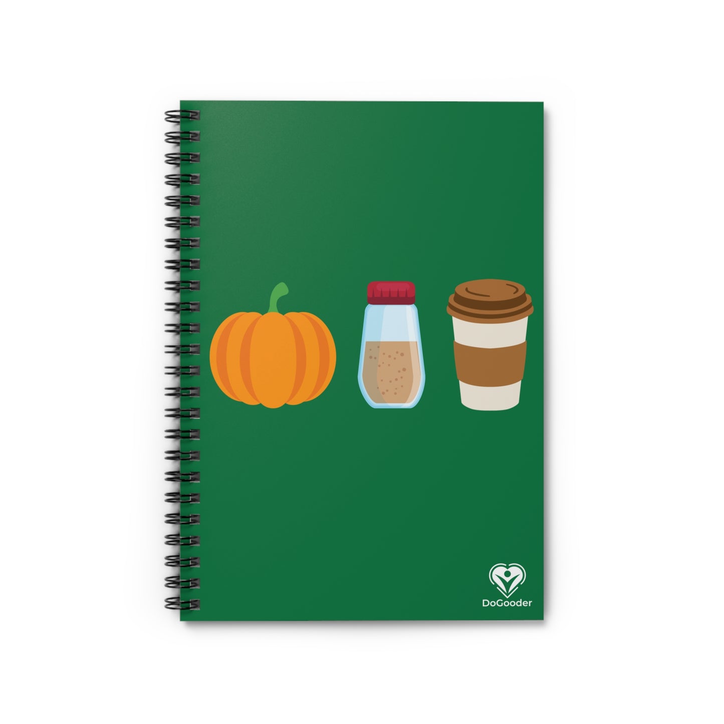 Pumpkin Spice Latte Spiral Notebook - Dark Green