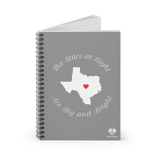Heart of Texas Spiral Notebook - Ruled Line - Grey