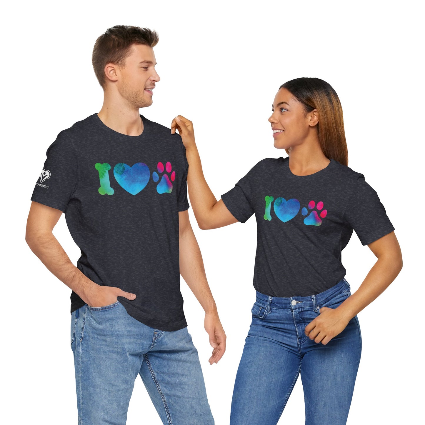 I Love Dogs Rainbow Icons Extra Soft Unisex Jersey Short Sleeve Tee