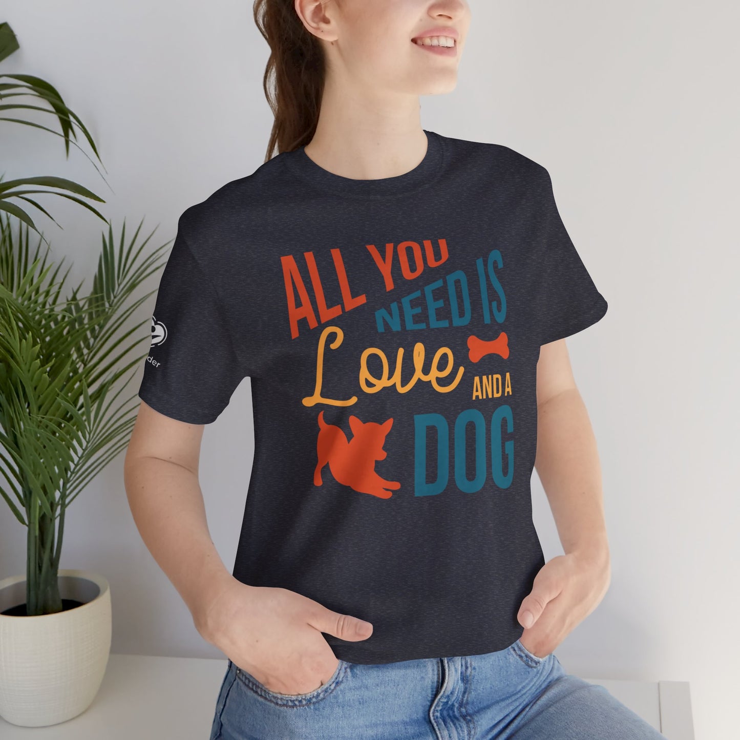 Love And A Dog - Bone Extra Soft Unisex Jersey Short Sleeve Tee