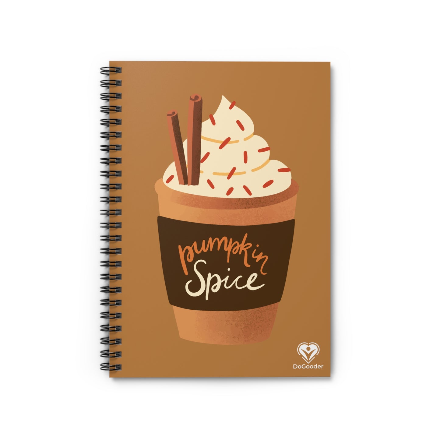 Pumpkin Spice Latte Image Spiral Notebook - Brown